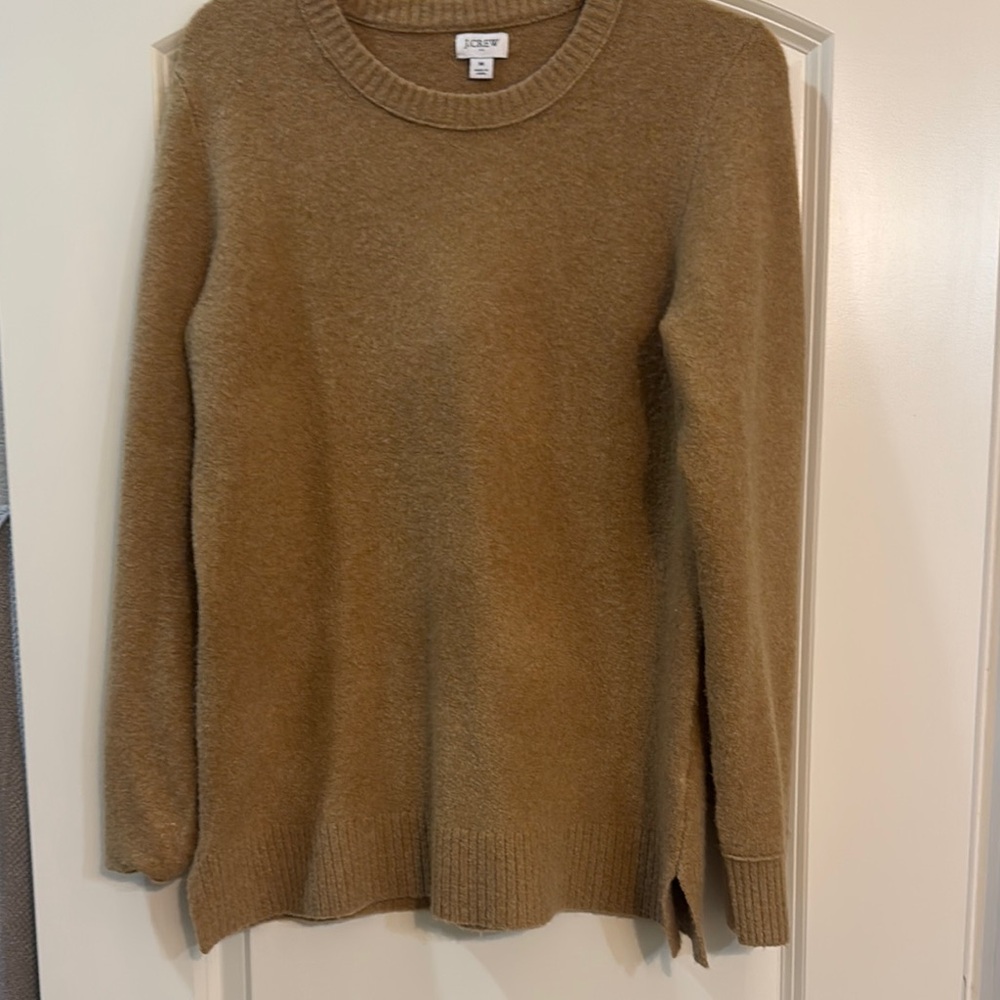J. Crew Tan Crew Neck Sweater Soft wool